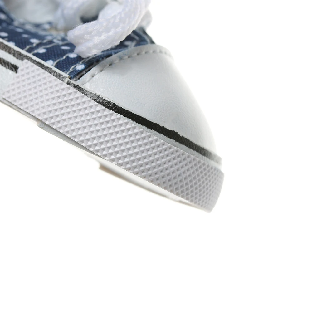 

Doll Shoes For 18 Inches Baby Doll Spotted Lace 7cm Canvas Denim Sneakers Shoes For American Doll Fit Russian handmade Doll Toy