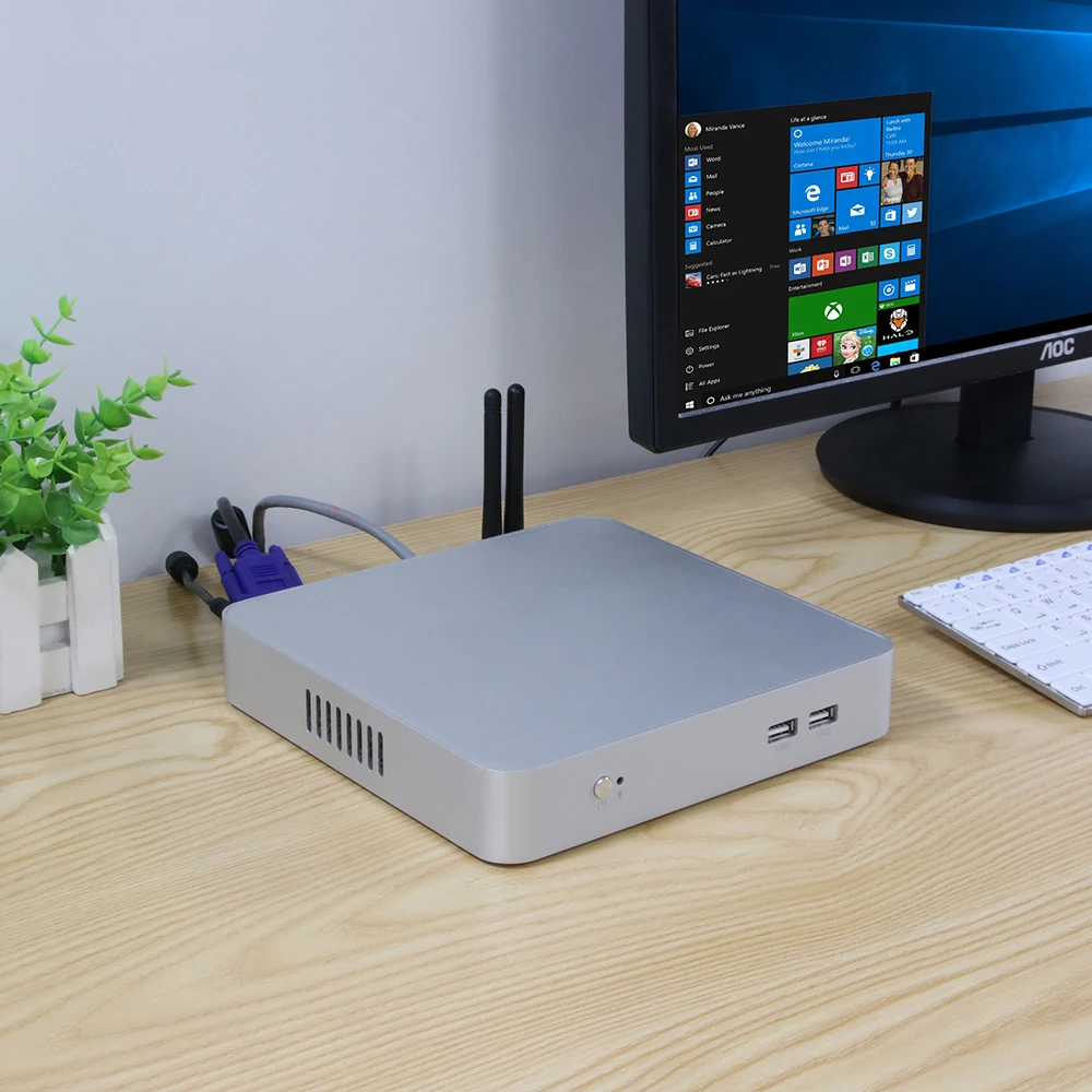 Мини ПК Вентилятор охлаждения Мини компьютер Windows 10 Core i3 4010U i5 4200U офисный ПК HD графика 4400 HTPC wifi usb tv BOX