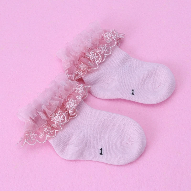 

Baby Cotton Socks, Lace Princess Combed Socks for Toddler Girls ,Suitable for 6-12 Months,Baby Leg Warming Socks