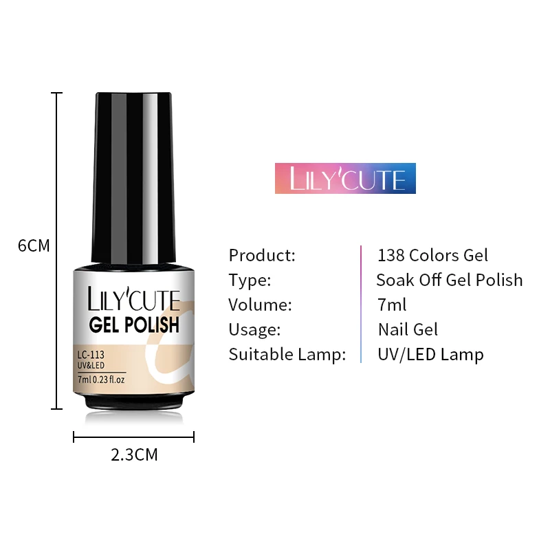 LILYCUTE 7ml Gel Nail Polish For Nails Semi Permanent Soak Off Gel UV LED Varnishes Base Top Matte Coat DIY Nail Art Gel Polish images - 6