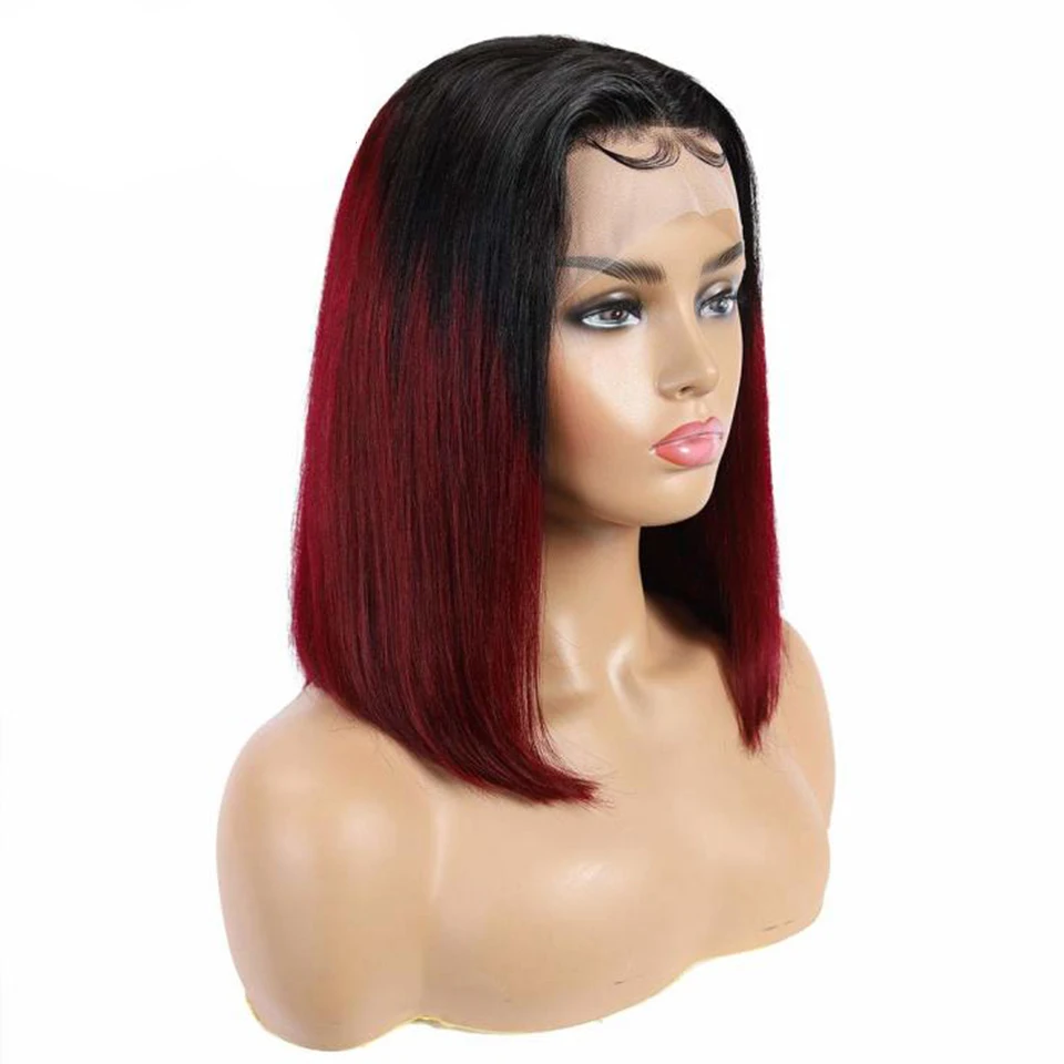 HairUGo бразильский парик Remy 1B 30 прямая шнуровка парики 99J 4x4 из человеческих волос