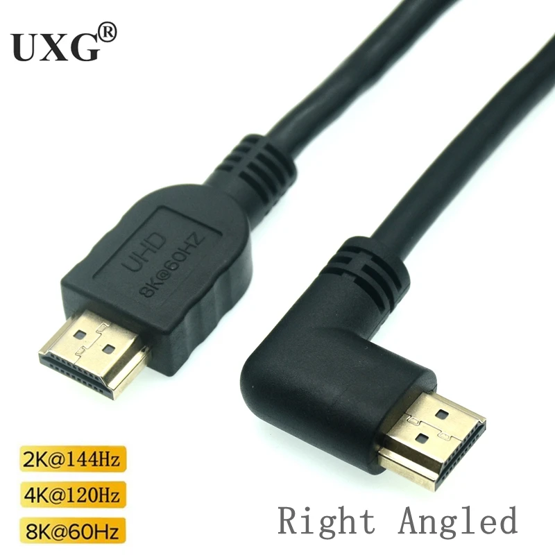 

HDMI Cable For Xiaomi Mi Box HDMI-compatible 90 Degree Cable 8K/60Hz 4K/120Hz 48Gbps Digital Cables For PS5 PS4 HDMI-Splitter 8K