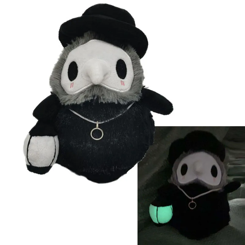 

New 20cm cartoon animal Plague Doctor Beak stuffed Plush toy Halloween Beak Doctor Party prom Props Luminous plush toys gifts