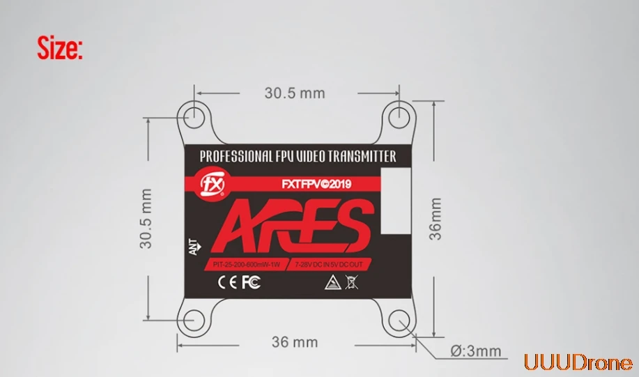 Трансмиттер FXT FX893T ARES 5 8 ГГц 25 МВт 200 600 мВт 1 Вт