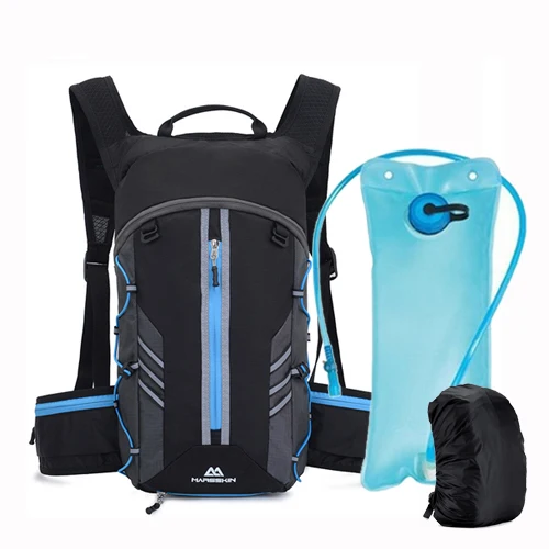 Blue 2L rain cover Сумка для бега 10L велосипедный рюкзак Trail Cycling Marathon Run Рюкзак гидратация мужская сумка для воды Спортивная Бутылка велосипед назад жилет пакет - Цвет: Blue 2L rain cover