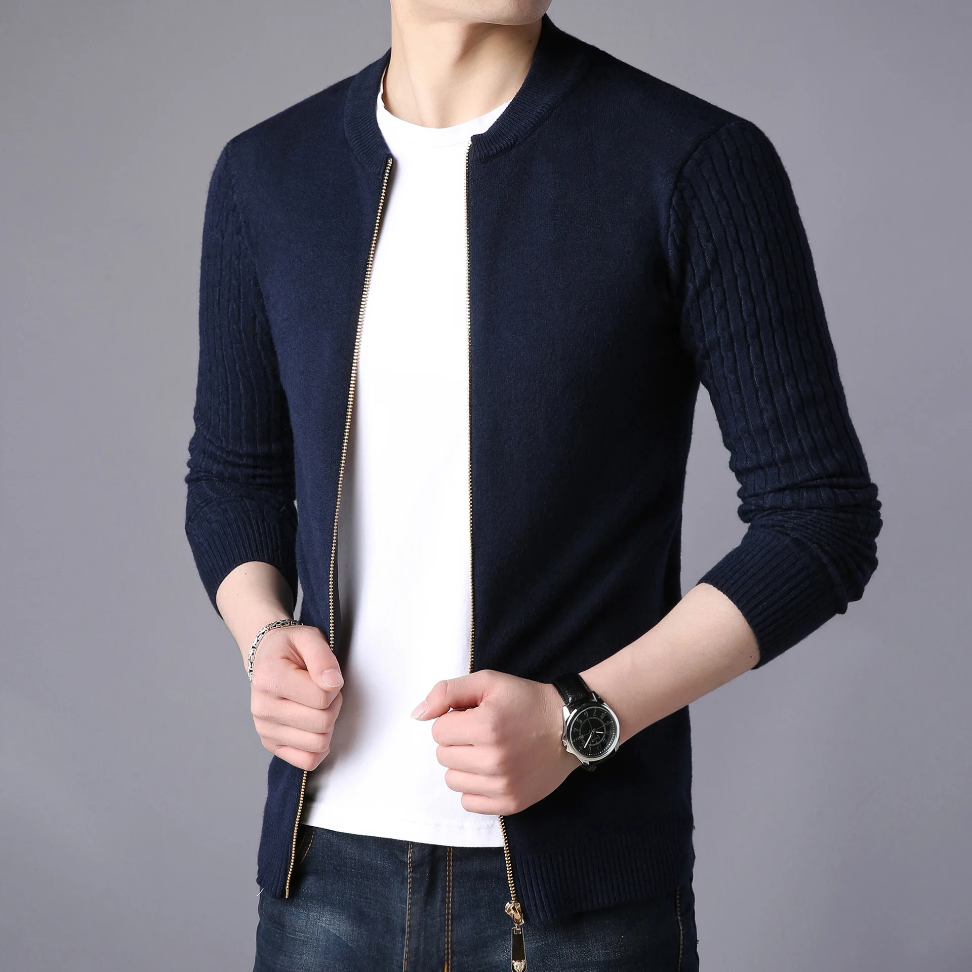 

New SweaterCoats Male Thick Faux Fur Wool Sweater Jackets Men Cardigan Sweater Autumn Winter Casual Knitwear Top Coat