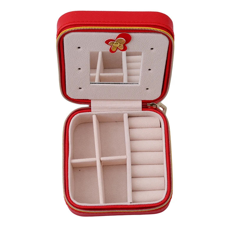 Мини Портативная шкатулка для путешествий с зеркалом косметический Органайзер