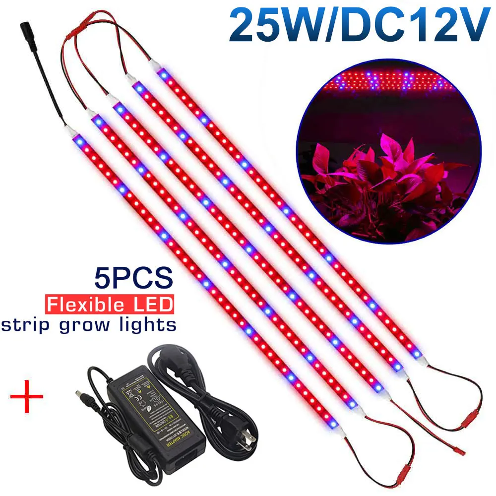 5 Вт лампа для выращивания 25Red 5Blue 50 см SMD5050 светодиодный светильник полосок