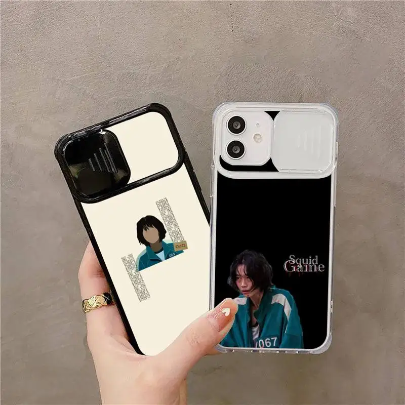 

Squid Game Pink Soldiers Phone Case For iPhone 7 8 11 12 X XS XR MINI Pro Max Plus Slide Camera Lens Protection Pink Soldiers