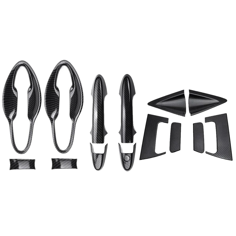 Автомобильная ручка для передней двери из углеродного волокна + наклейка задней