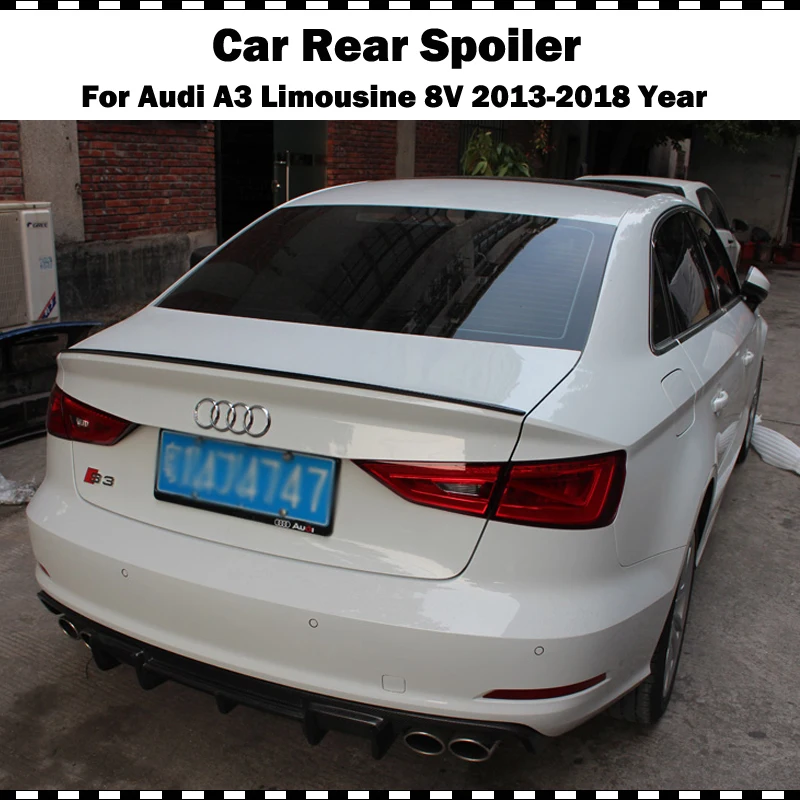 S3 Стиль углеродного волокна задний Багажник крыло для Audi A3 лимузин седан 2014 2018 8V CF