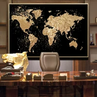 modern rose gold world city map canvas paintings posters and prints wall art pictures for living room cuadros office home decor