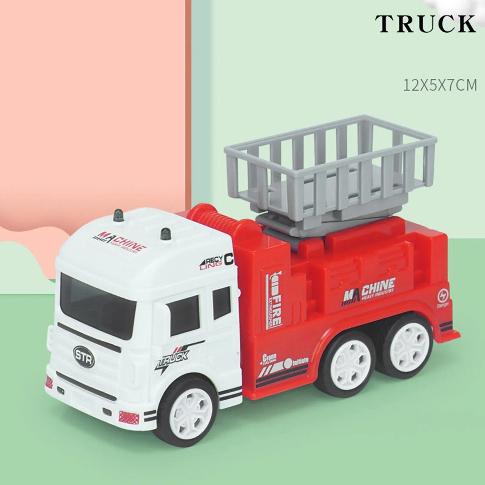 

New Mini Built Fire-fighting Engineering Car Toys Gifts For Pre-school Children High Quality Simulation Mini Model Truck