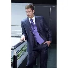 Chaqueta con diseño de solapa para hombre, trajes morados hechos a medida, gran oferta, dos botones, moda informal, 3 piezas (3)