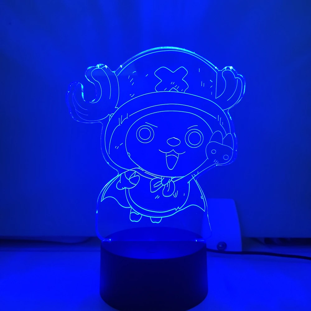

3D Anime One Piece Night Light Tony Tony Chopper Figure USB Battery Powered Nightlight Bedroom Decor