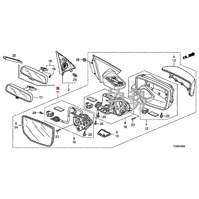 

Car mirror assembly 2011-Hon daA CCO RD car exterior perspective mirror assembly auxiliary mirror mirror