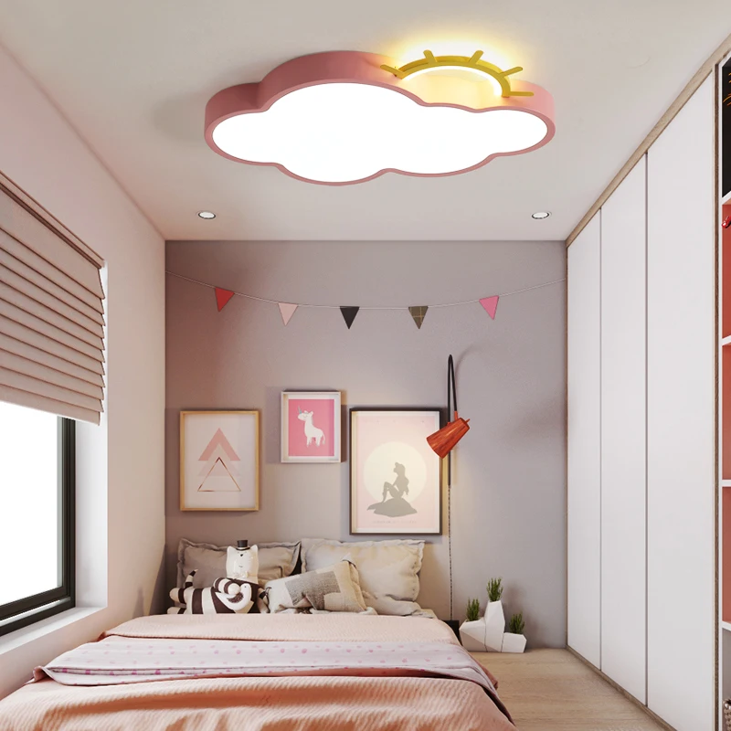 Luces de techo de nube de LED, lámpara de hierro, luminaria de techo, accesorios de iluminación de colores para dormitorio de niños y bebés