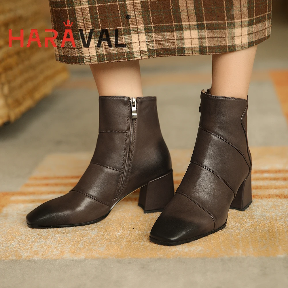 

Женские ботильоны на толстом каблуке, с квадратным носком, на молнии, E64L