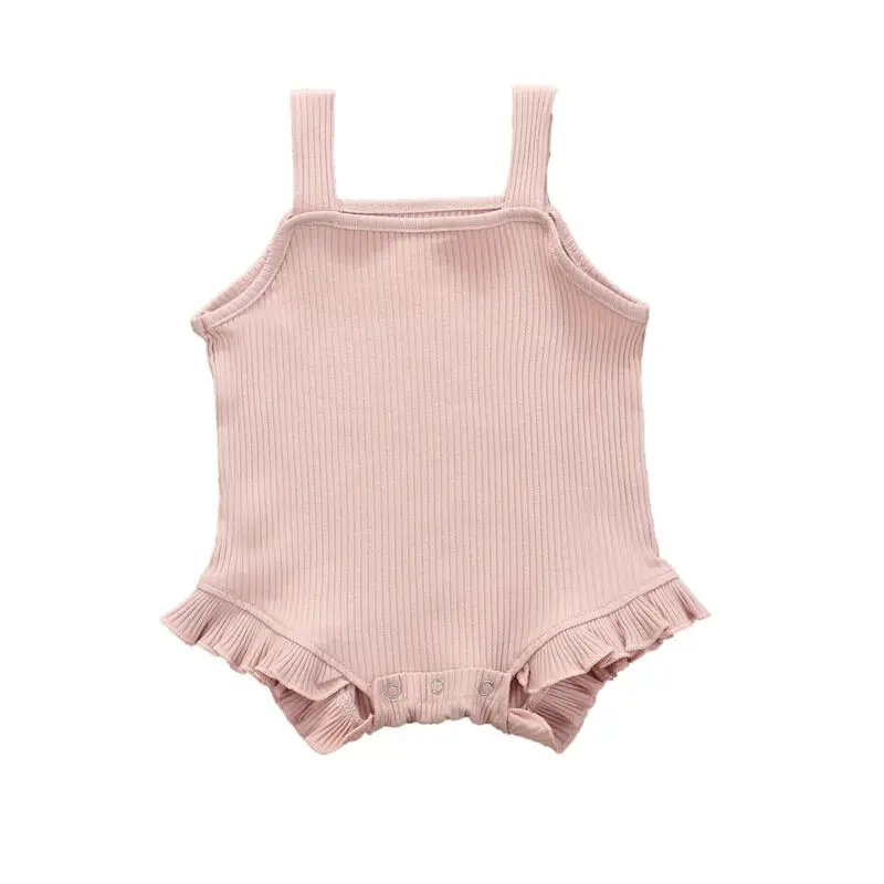 

Summer Toddler Baby Girl Ruffle Knitted RomperJumpsuit Outfits Clothes Summer Baby Girl Clothing Sleeveless Romper