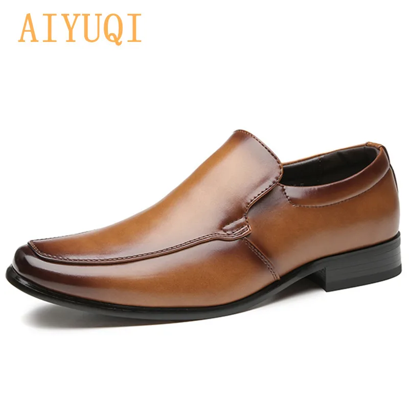 

AIYUQI Large Size Men's Formal Shoes 2021 New One-step Business Dress Shoes Men's Gentleman Office Lazy Loafers