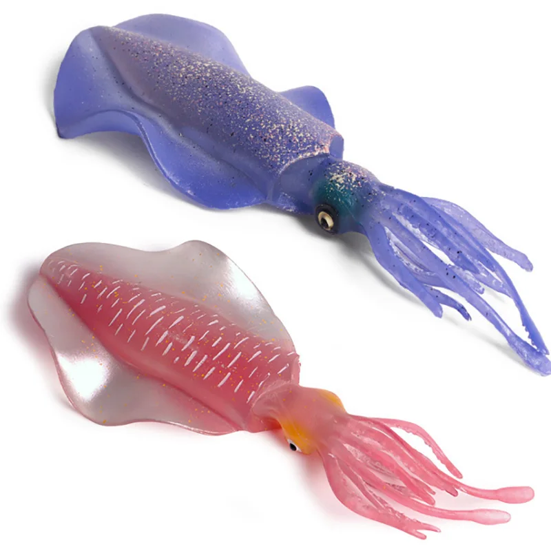 

Purple/Red Squid Animal Figure Collectible Toys Sea Animal Action Figures Kids Plastic Cement Toys