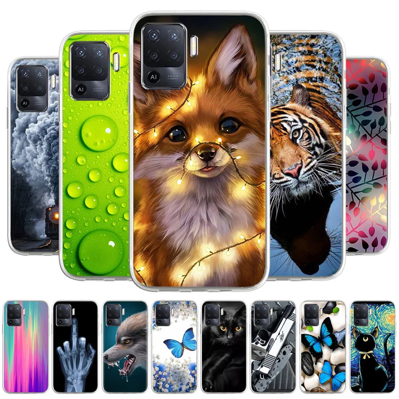 

Case For Oppo A94 4G CPH2203 Silicone Soft TPU Phone Case For Oppo F19 Pro CPH2285 Cute Cat Animal Fundas Coque Covers