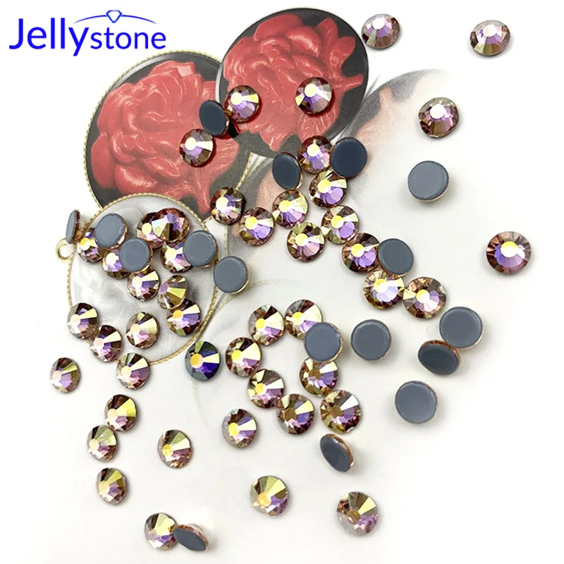 Jellystone 3D Типсы для дизайна ногтей SS12 3 мм 74 стиля цвета желе ab Смола с плоским