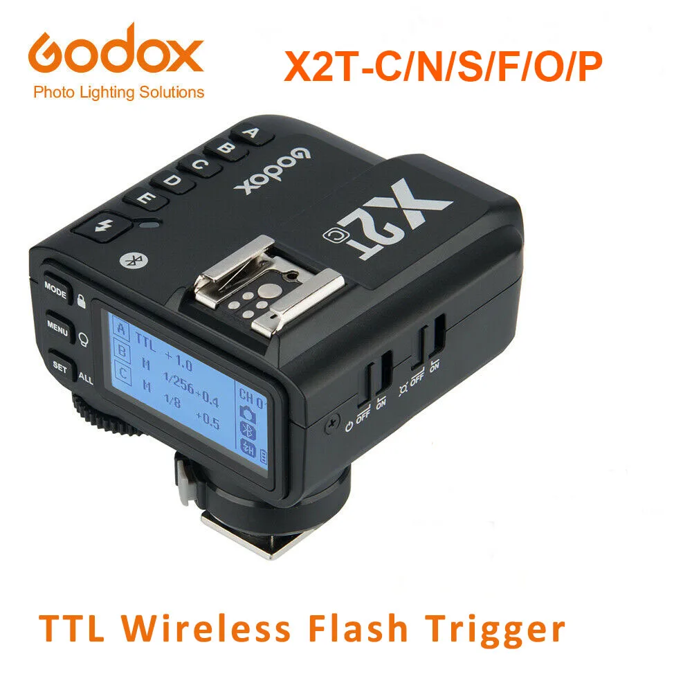

Godox X2T X2T-C X2T-N X2T-S X2T-F X2T-O X2T-P TTL 1/8000s HSS Wireless Flash Trigger for Canon Nikon Sony Fuji Olympus Pentax