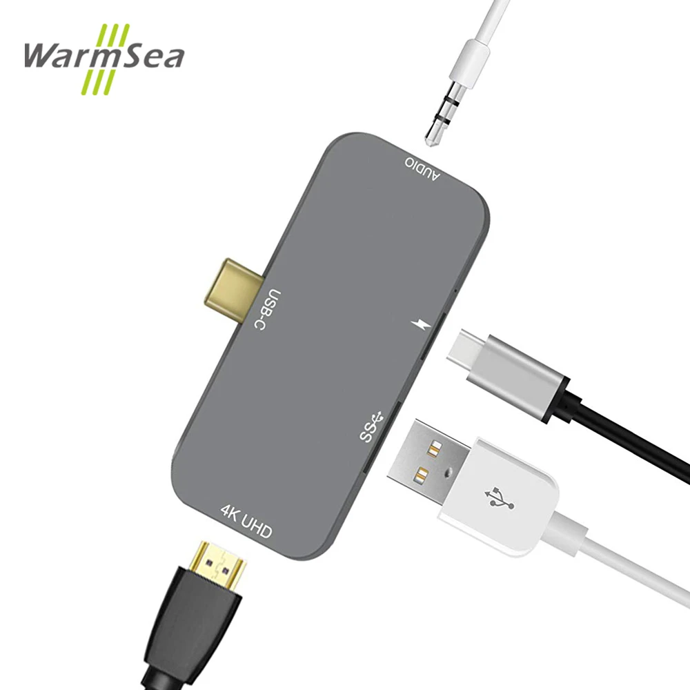 Концентратор USB Type C для IPad Pro адаптер с HDMI 4K аудио 3 5 мм 0 2018 iPad Samsung Galaxy S9 Plus 8/8 Note