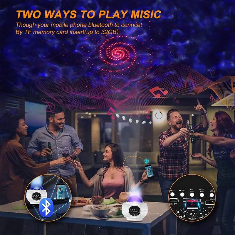 

Galaxy Projector Light,Rechargeable Star Projector Lights for Bedroom,with Bluetooth Music Speaker Remote Control