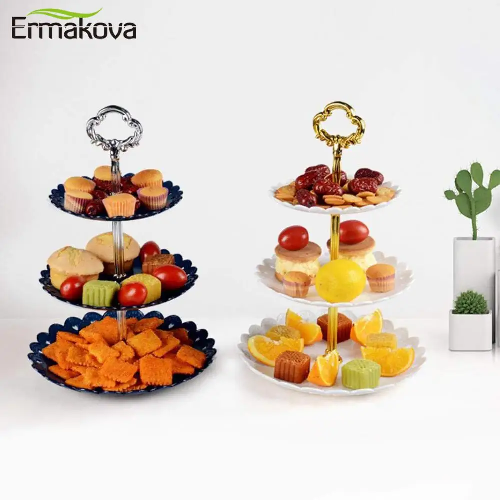 ERMAKOVA 3 Уровня подставка для торта и тарелка фруктов пирожных десерты фрукты