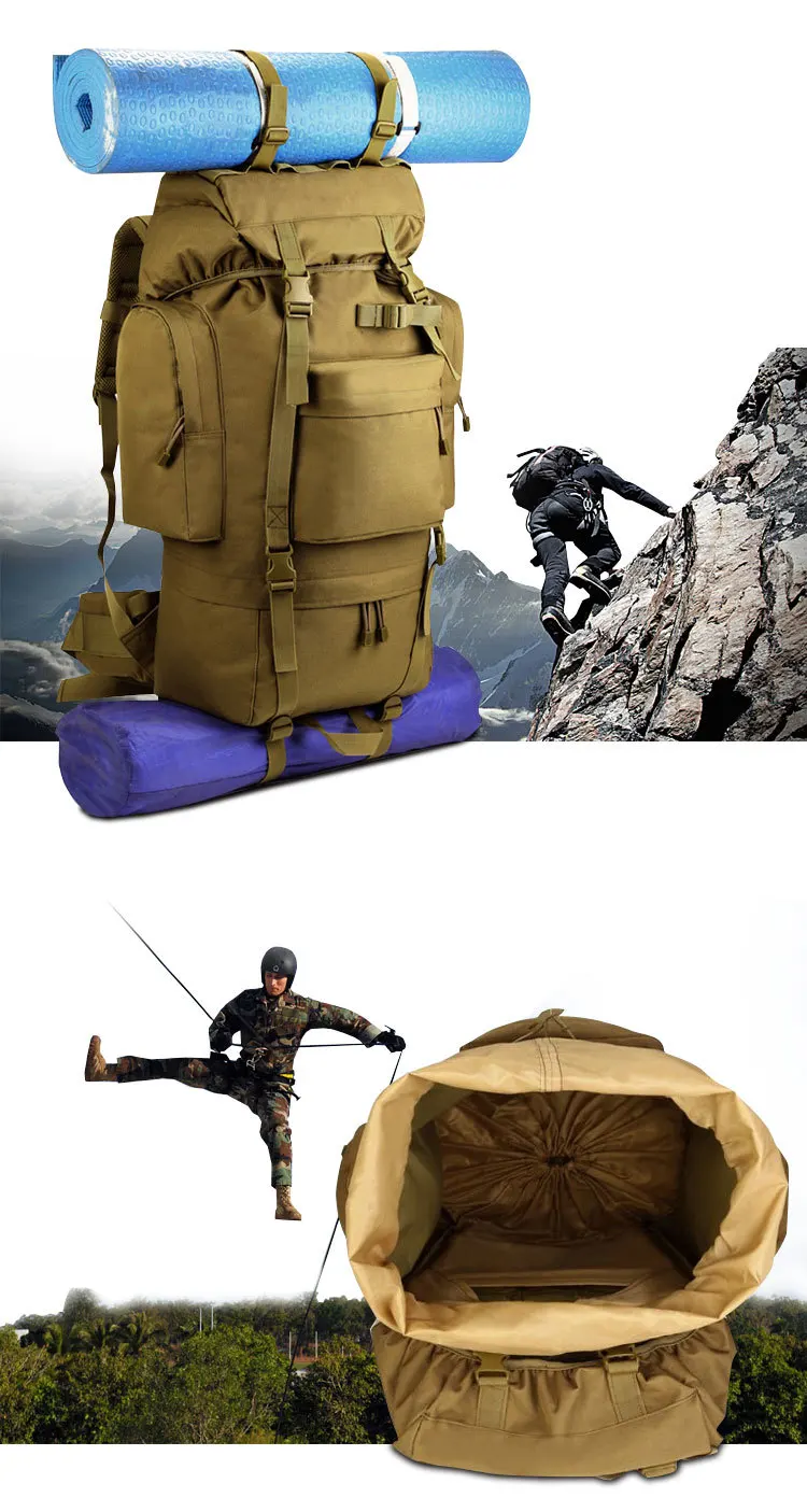 SINAIRSOFT, мужской военный рюкзак, водонепроницаемый нейлон, большая сумка, многофункциональная камуфляжная упаковка, 65л, рюкзак, тактическая сумка