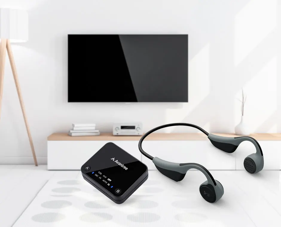 Наушники Avantree с низкой задержкой костной проводимости набор для просмотра ТВ |