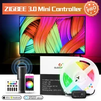 gledopto zigbee 3 0 led strip light kit 5v mini usb rgbcct tv backlights work with echo plus smartthings tuya app voice remote