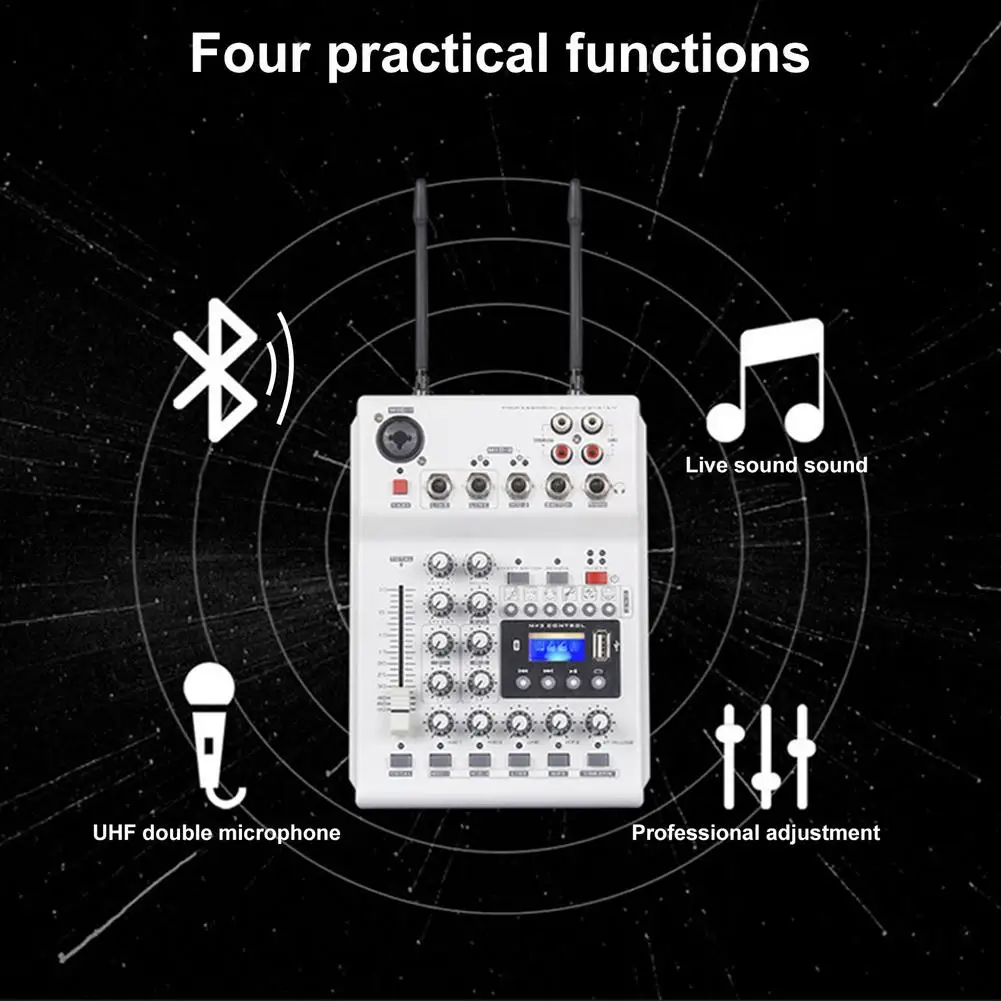 Беспроводной аудио микшер UHF Bluetooth USB DJ звуковая микшерная консоль для дома студии