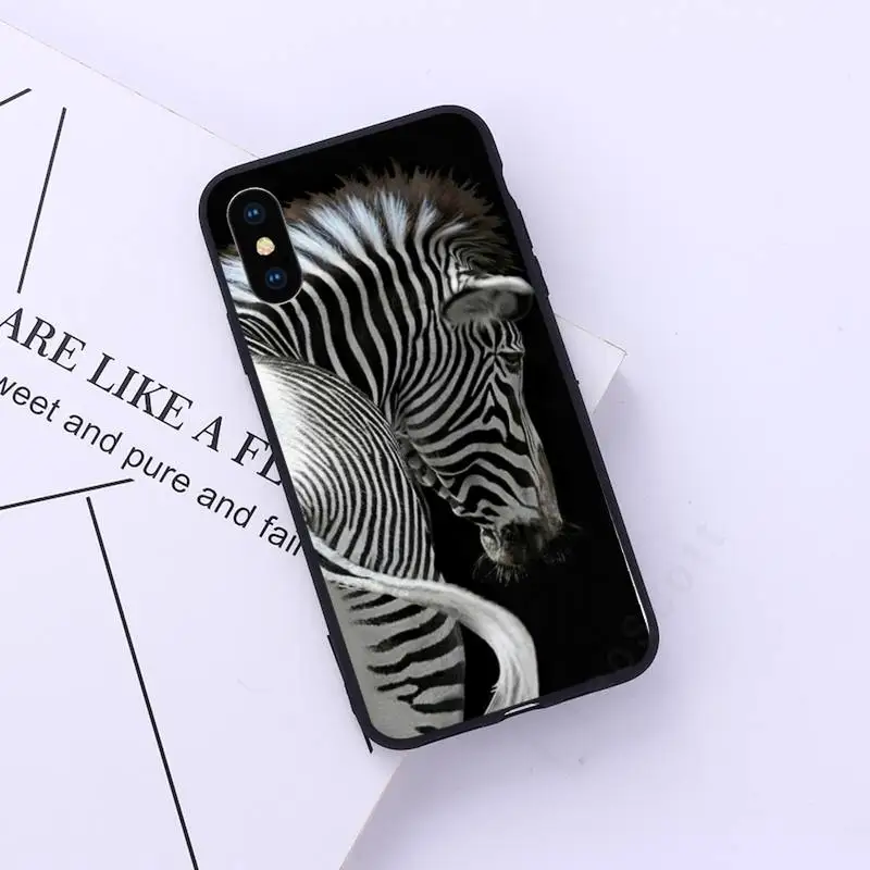 

Cute animal Zebra Giraffe art Phone Case for iPhone 11 12 pro XS MAX 8 7 6 6S Plus X 5S SE 2020 XR