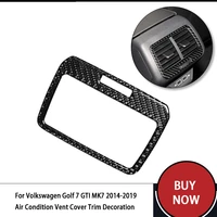 1pcs carbon fiber rear air condition vent stickers car accessories interior for volkswagen vw golf 7 gti mk7 2014 2019