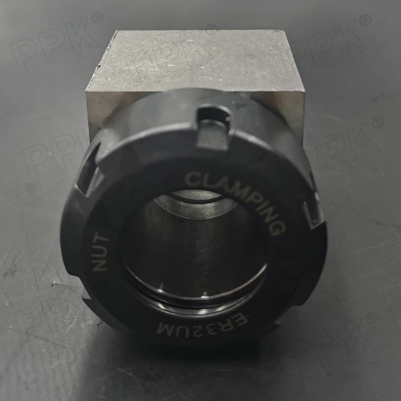 

1pc square ER32 chuck block hard steel spring chuck seat, suitable for CNC lathe engraving and cutting machine