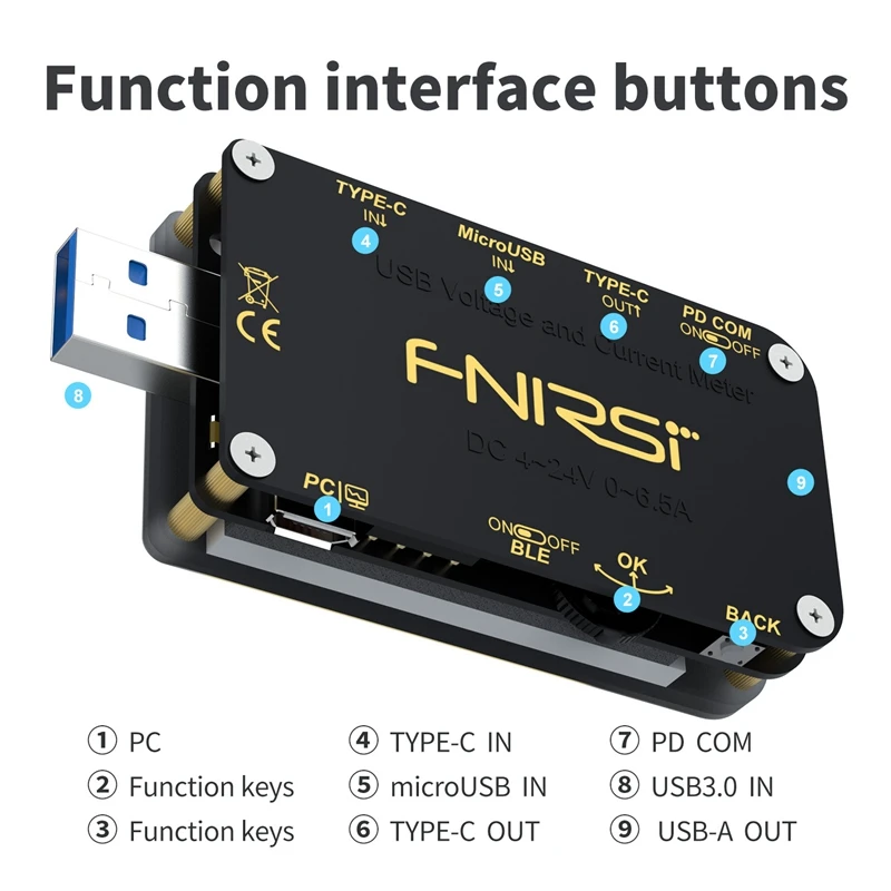 

FNB48 PD Trigger Voltmeter Amperemeter Current Voltmeter USB Tester QC4 PD3.0 2.0 Charging Protocol Capacity Test
