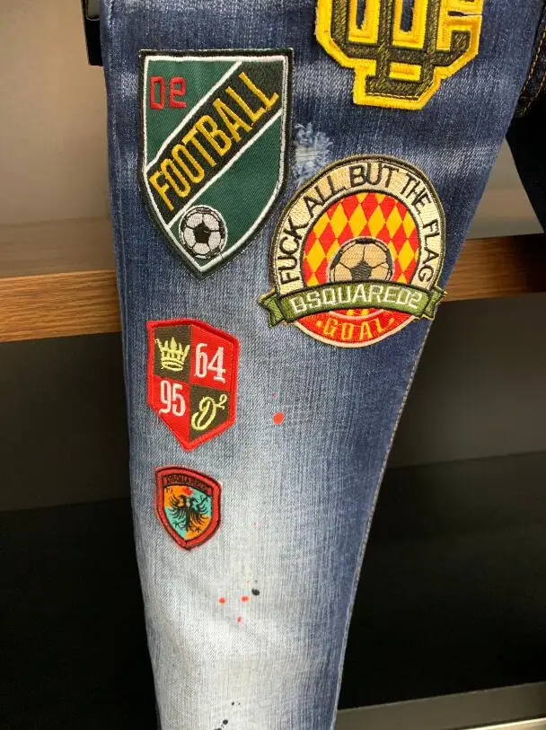 2021 Hot  jeans men Authentic Classic DSQUARED2 Men Jeans Micro-elastic Sewing Paint Fashion Pants Clothing 9705