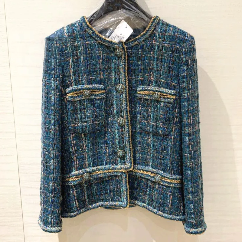 

Small Fragrance Coat Women's Short Autumn and Winter French Celebrity Temperament Tweed Knitting Heavy Industry High End Winter