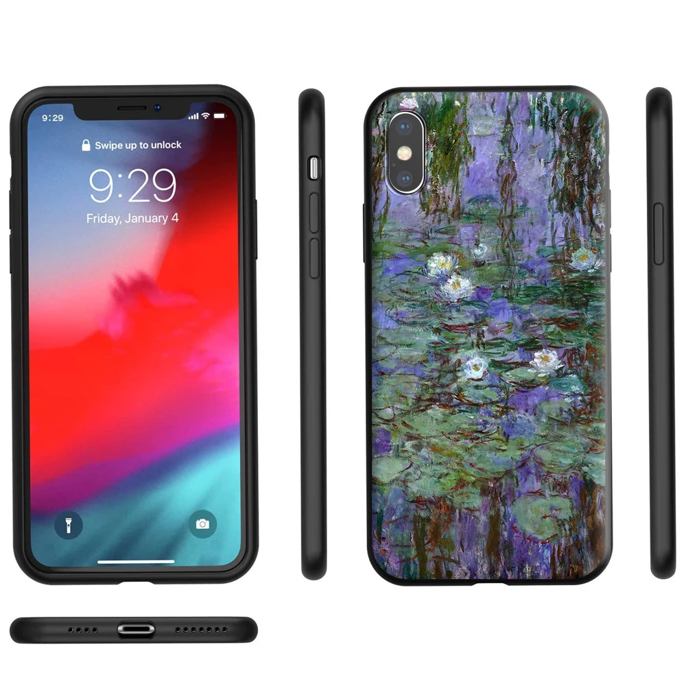 Claude Monet Painting Sunflower Silicone Case for Apple iPhone 11 Pro XS X XR Max 8 7 6S 6 Plus SE 5S | Мобильные телефоны и