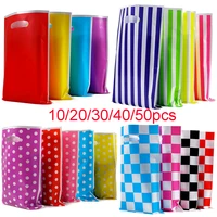10 50pcs printed gift bags polka dots plastic candy bag child party loot bags boy girl kids birthday party favors supplies decor