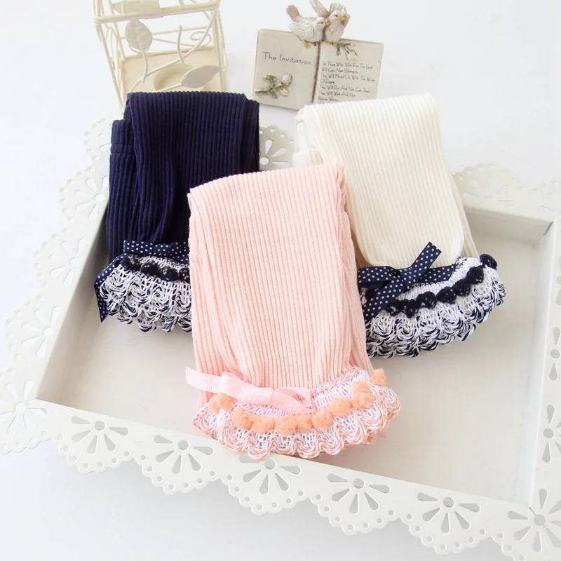 Оптовая продажа 5 шт/лот сезон весна осень хлопковые детские колготки с бантом