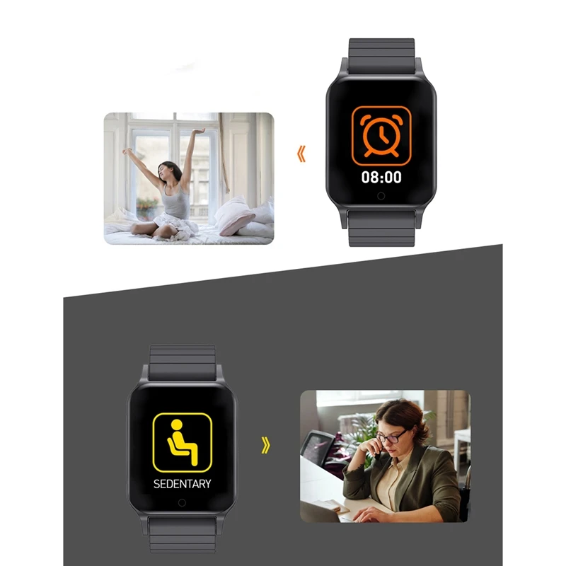 

Smart Watch for Women Men Heart Rate Temperature Blood Pressure Monitor Sport Waterproof Watch for Android IOS T96