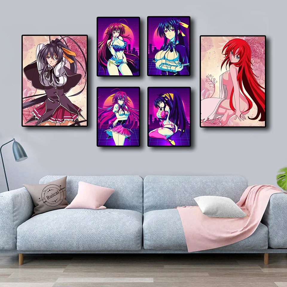 Японские Аниме-Комиксы для старшей школы Dxd девушка картина качество холст ретро