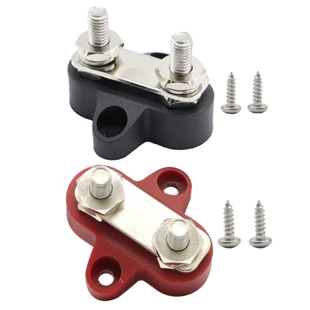 

1 Pair Dual Heavy-Duty Terminal Stud M6 With Screws Wires Connected Trucks