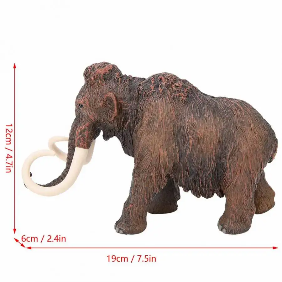 19 x 12 x 6cm Фигурка мамонта, слон, дикие животные, игрушки для моделирования, искусственное животное, модель слона, игрушки для детей, развивающие игрушки - Цвет: 19 x 12 x 6cm