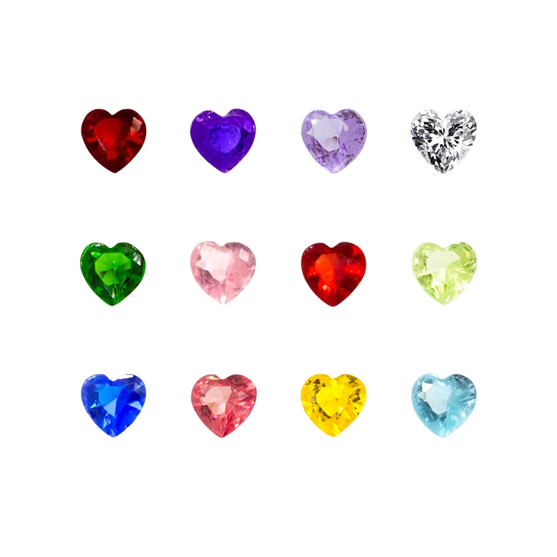 120 шт. Разноцветные 4 мм стекло камень сердце парящее украшение для стеклянный