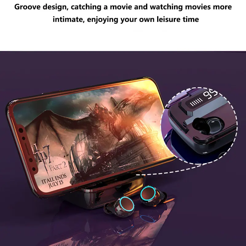 

Bluetooth Wireless Earphones TWS Bluetooth In-ear Headset Noise Reduction HiFi Stereo Earbuds Waterproof 3300mAh Charging Box